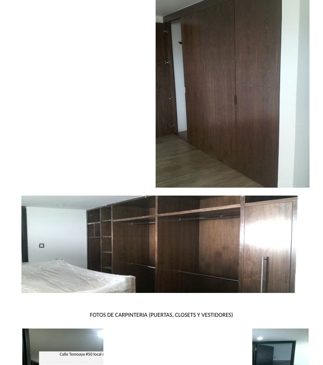 Carpintería, puertas, closets y vestidores