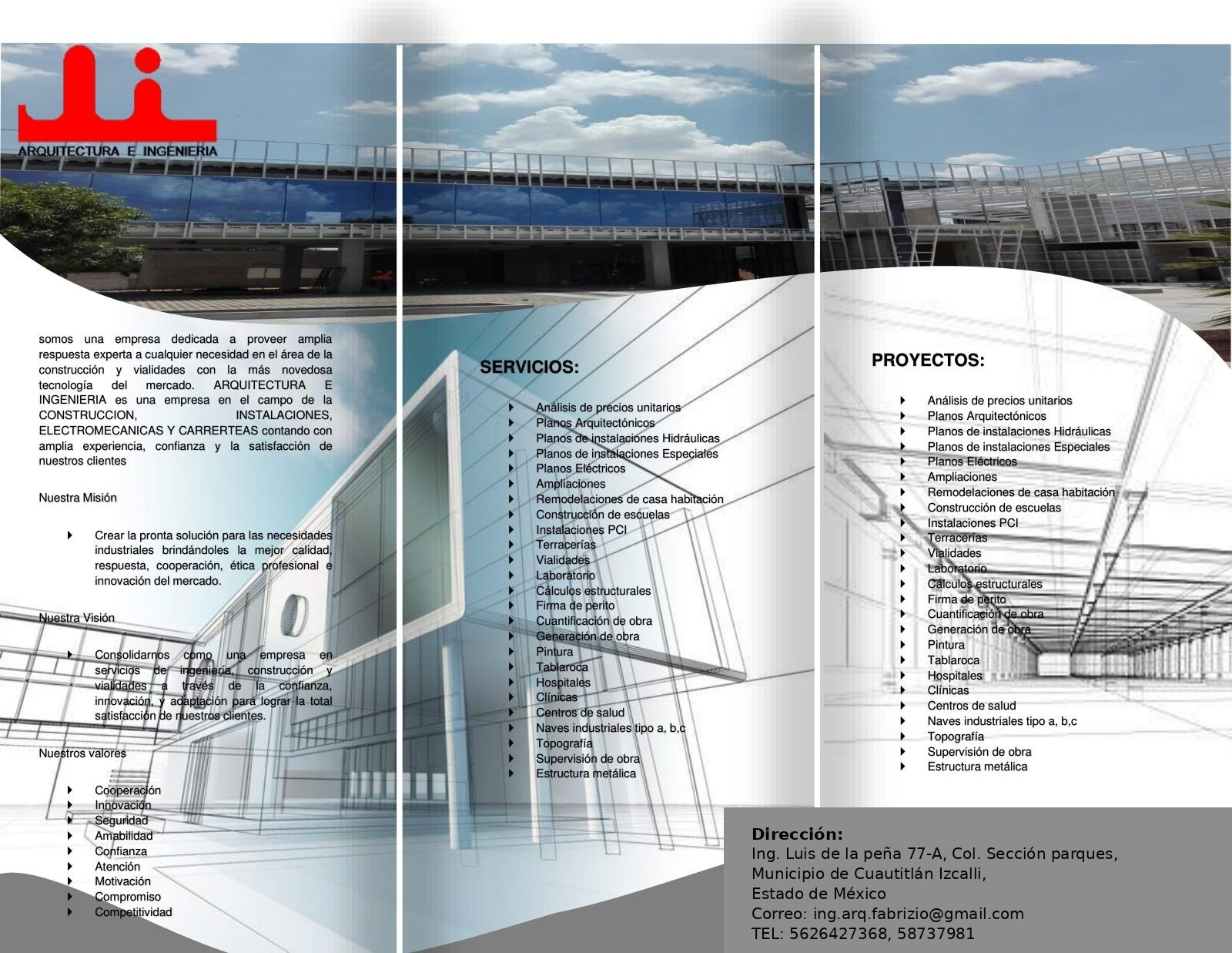 Tríptico de Arquitectura e Ingenieria